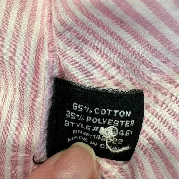 NWOT Walter Baker JORDAN TOP Blouse Pink Stripe Cotton Button Down Ruffle XS - Picture 5 of 8